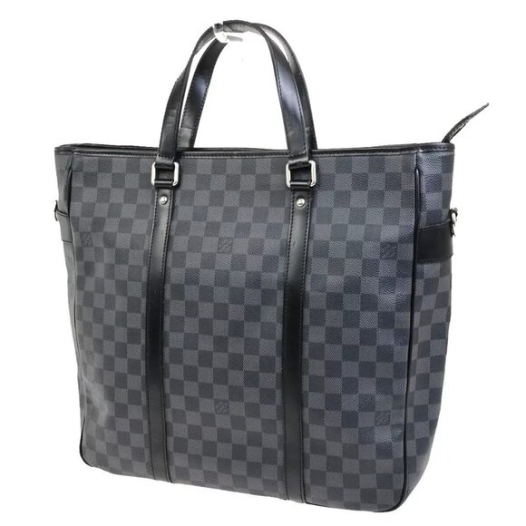 LOUIS VUITTON Tadao Shoulder Hand Bag Damier Graphite Leather BK N51192 18KB519 - Picture 1 of 16